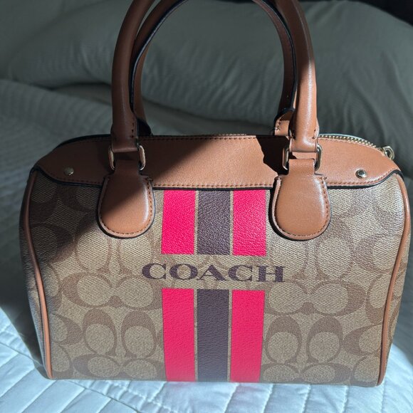 Coach Brown Coated Canvas and Leather Mini Satchel Bag - Picture 5 of 5